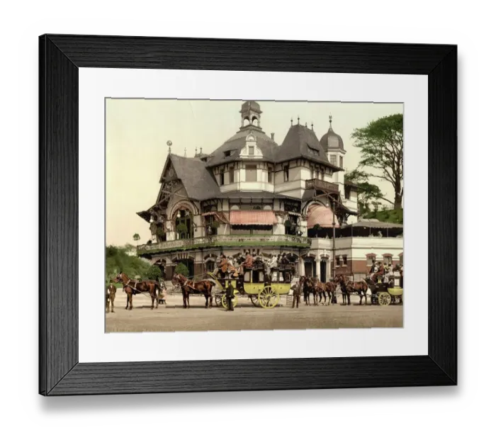 Framed Print : Carriages for city tours, Kaese's big ride, Hamburg, Germany, Historic, photochrome print from the 1890s Framed Print : Carriages for city tours, Kaese's big ride, Hamburg, Germany, Historic, photochrome print from the 1890s