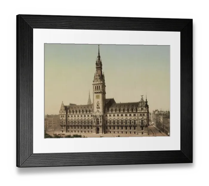 Framed Print : The Town Hall in Hambrug, Germany, Historic, Photochrome print from the 1890s Framed Print : The Town Hall in Hambrug, Germany, Historic, Photochrome print from the 1890s