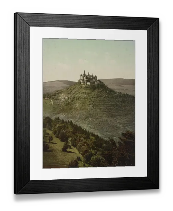 Framed Print : Hohenzollern Castle in Baden-Wuerttemberg, Germany, Historical, photochrome print from the 1890s Framed Print : Hohenzollern Castle in Baden-Wuerttemberg, Germany, Historical, photochrome print from the 1890s