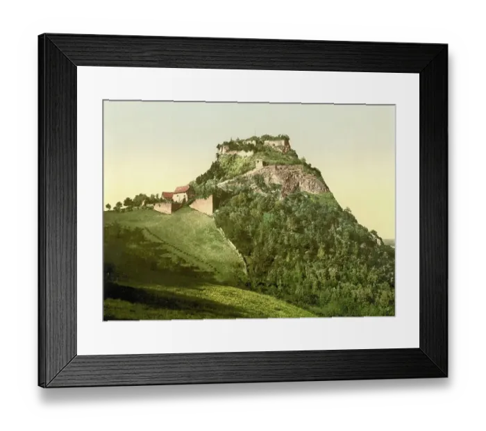Framed Print : Hohenkraehen, Berg im Hegau, Baden-Wuerttemberg, Germany, Historic, Photochrome print from the 1890s Framed Print : Hohenkraehen, Berg im Hegau, Baden-Wuerttemberg, Germany, Historic, Photochrome print from the 1890s