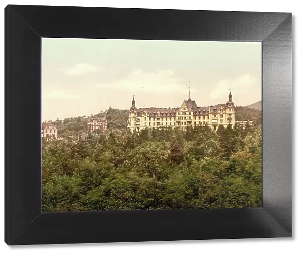 Hohenhonnef Sanatorium on the Rhine, North Rhine-Westphalia, Germany, Historic, Photochrome print from the 1890s