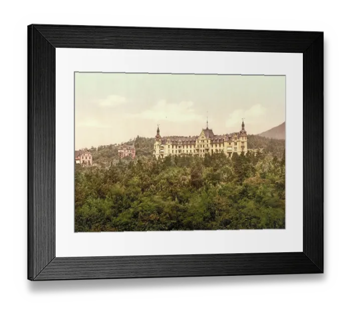 Framed Print : Hohenhonnef Sanatorium on the Rhine, North Rhine-Westphalia, Germany, Historic, Photochrome print from the 1890s Framed Print : Hohenhonnef Sanatorium on the Rhine, North Rhine-Westphalia, Germany, Historic, Photochrome print from the 1890s
