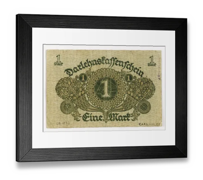 Framed Print : Notgeld, Inflation, Banknote of 1 Mark, Darlehenskasse Berlin, Germany, Historic, digitally restored reproduction from a 19th century original Framed Print : Notgeld, Inflation, Banknote of 1 Mark, Darlehenskasse Berlin, Germany, Historic, digitally restored reproduction from a 19th century original