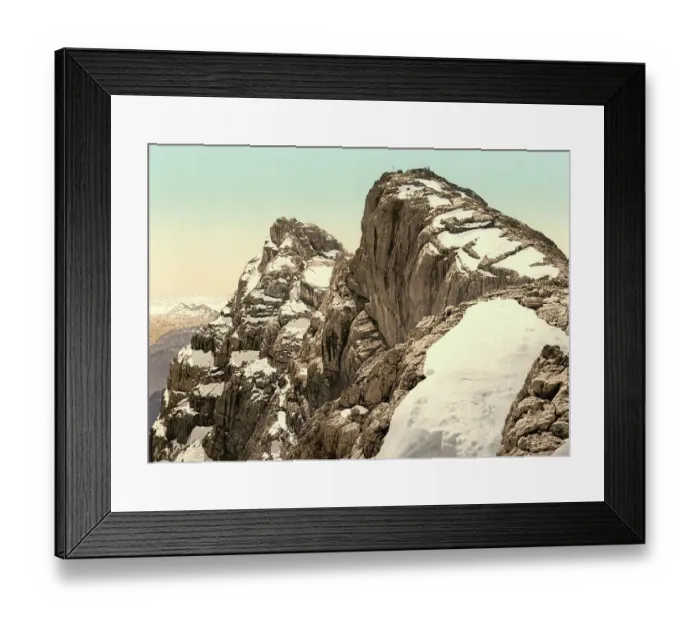 Framed Print : Hocheck and central peak of the Watzmann, Bavaria, Germany, Historic, photochrome print from the 1890s Framed Print : Hocheck and central peak of the Watzmann, Bavaria, Germany, Historic, photochrome print from the 1890s