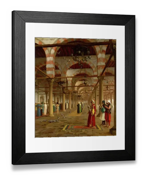 Framed Print : Prayer in the Mosque, 1871, praying Muslims standing in a place of worship, Turkey, painting by Jean-Leon Gerome, Historic, digitally restored reproduction from a 19th century original Framed Print : Prayer in the Mosque, 1871, praying Muslims standing in a place of worship, Turkey, painting by Jean-Leon Gerome, Historic, digitally restored reproduction from a 19th century original