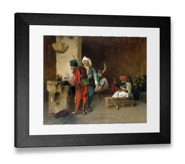 Framed Print : Arab in a coffee house in Cairo, balls are being cast at the stove, 1850, Egypt, Historic, digitally restored reproduction from a 19th century original Framed Print : Arab in a coffee house in Cairo, balls are being cast at the stove, 1850, Egypt, Historic, digitally restored reproduction from a 19th century original