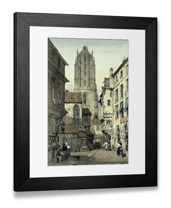 Framed Print : The Imperial Cathedral in Frankfurt am Main c. 1820, Hesse, Germany, Historical, digitally restored reproduction from a 19th century original Framed Print : The Imperial Cathedral in Frankfurt am Main c. 1820, Hesse, Germany, Historical, digitally restored reproduction from a 19th century original
