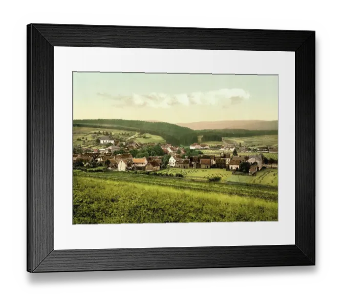 Framed Print : Dietharz and Mittelwassergrund in Thuringia, Germany, Historic, digitally restored reproduction of a photochromic print from the 1890s
