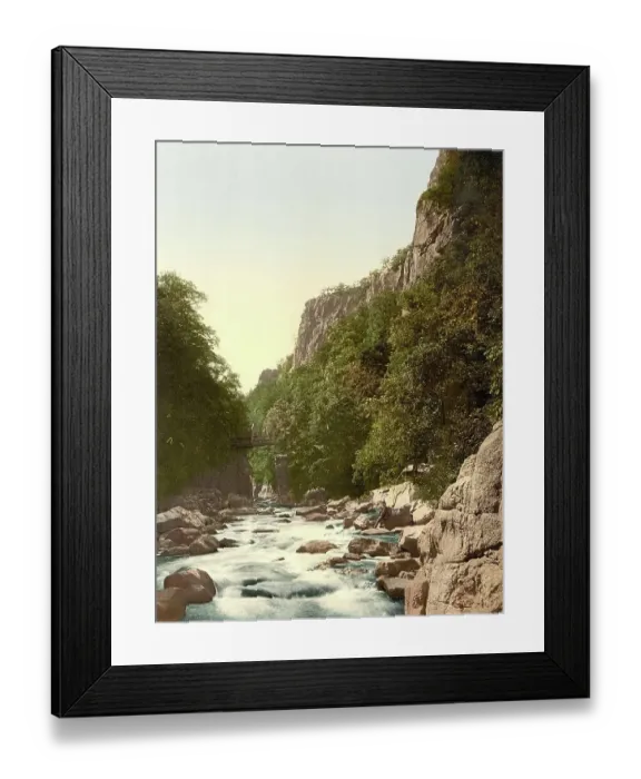 Framed Print : The Devil's Bridge in the Bode Valley in the Harz Mountains, Germany, Historic, digitally restored reproduction of a photochromic print from the 1890s Framed Print : The Devil's Bridge in the Bode Valley in the Harz Mountains, Germany, Historic, digitally restored reproduction of a photochromic print from the 1890s