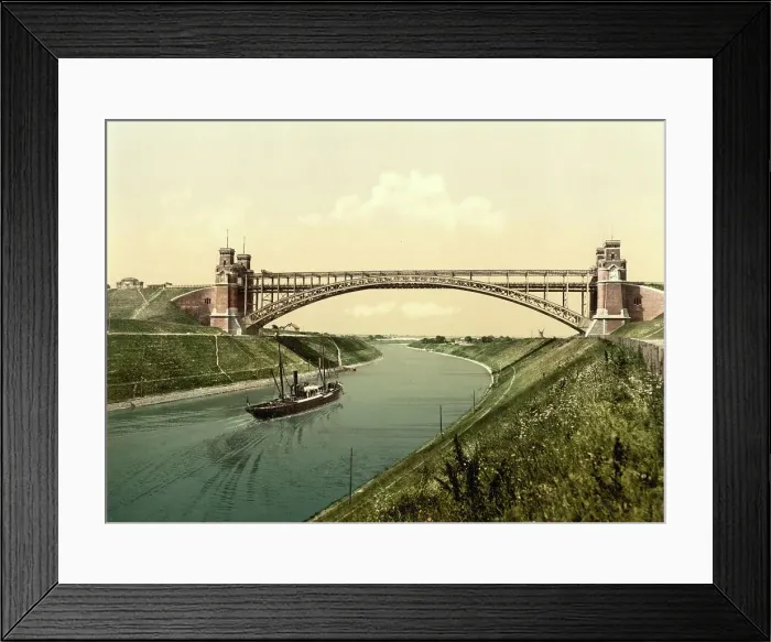 Framed Print : The bridge at Holtenau, Kiel, Schleswig-Holstein, Germany, Historic, Photochrome print from the 1890s Framed Print : The bridge at Holtenau, Kiel, Schleswig-Holstein, Germany, Historic, Photochrome print from the 1890s