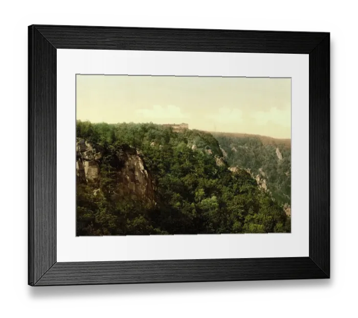Framed Print : Hexentanzplatz near Bodetal in the Harz Mountains, Saxony-Anhalt, Germany, Historic, photochrome print from the 1890s Framed Print : Hexentanzplatz near Bodetal in the Harz Mountains, Saxony-Anhalt, Germany, Historic, photochrome print from the 1890s