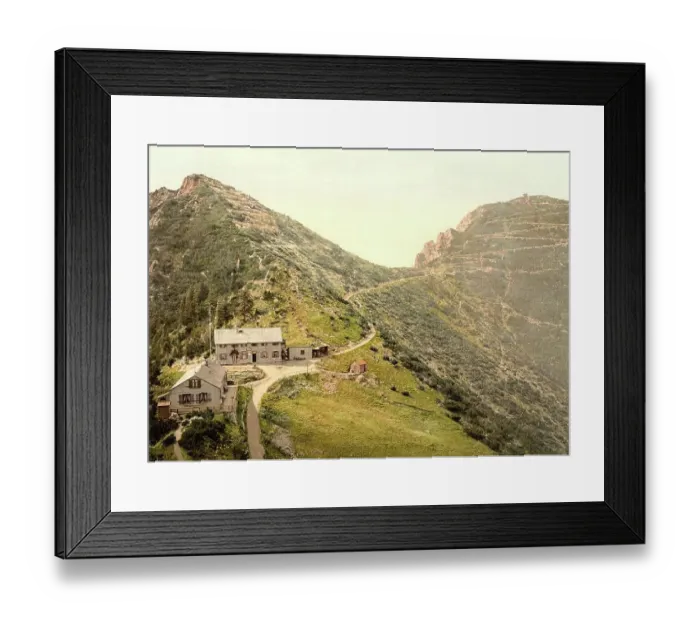 Framed Print : The Herzogstand near Kochel, Bavaria, Germany, Historical, photochrome print from the 1890s Framed Print : The Herzogstand near Kochel, Bavaria, Germany, Historical, photochrome print from the 1890s