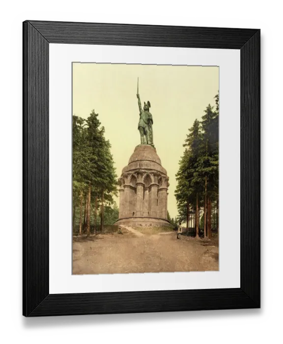 Framed Print : The Hermann Monument near Detmold, Teuteburg Forest, North Rhine-Westphalia, Germany, Historical, Photochrome print from the 1890s