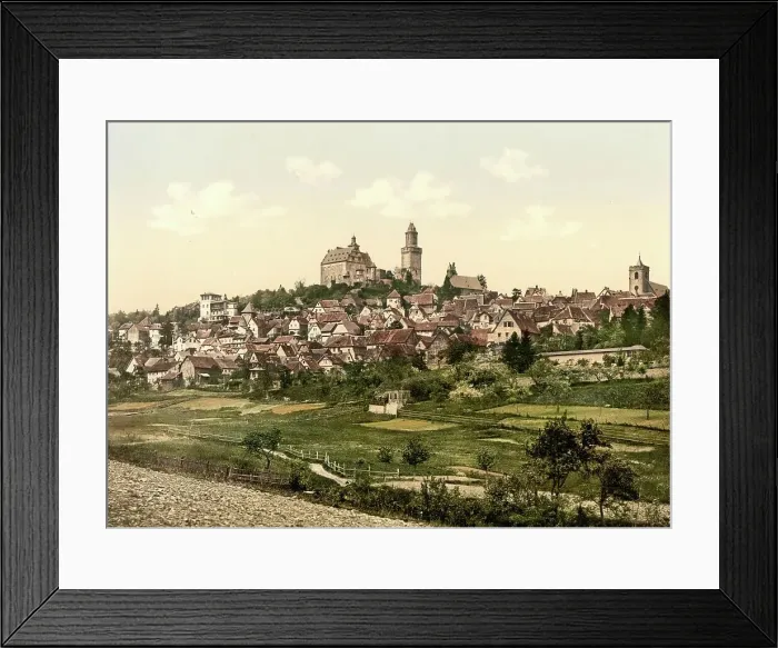 Framed Print : Kronberg im Taunus, Hesse, Germany, Historic, digitally restored reproduction of a photochromic print from the 1890s Framed Print : Kronberg im Taunus, Hesse, Germany, Historic, digitally restored reproduction of a photochromic print from the 1890s
