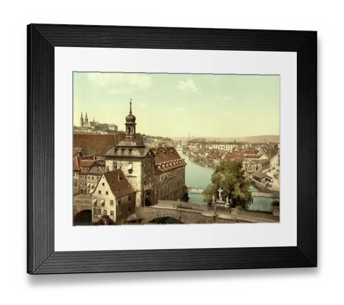 Framed Print : City Hall in Bamberg, Bavaria, Germany, Historic, digitally restored reproduction of a photochromic print from the 1890s Framed Print : City Hall in Bamberg, Bavaria, Germany, Historic, digitally restored reproduction of a photochromic print from the 1890s