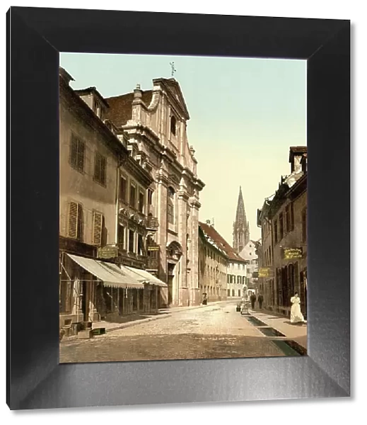 University of Freiburg, Baden-Wuerttemberg, Germany, Historical, Photochrome print from the 1890s