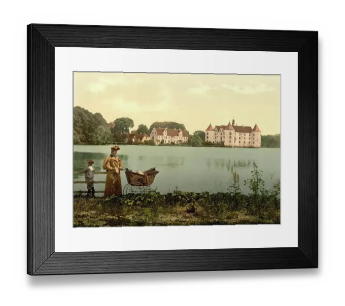 Framed Print : Gluecksburg Castle in Schleswig-Holstein, Germany, Historical, photochrome print from the 1890s Framed Print : Gluecksburg Castle in Schleswig-Holstein, Germany, Historical, photochrome print from the 1890s