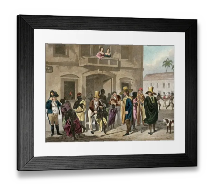 Framed Print : European men inspecting slaves in the slave market of Rio de Janeiro, 1812, Slavery, Brazil, Historical, digitally restored reproduction from a 19th century original Framed Print : European men inspecting slaves in the slave market of Rio de Janeiro, 1812, Slavery, Brazil, Historical, digitally restored reproduction from a 19th century original