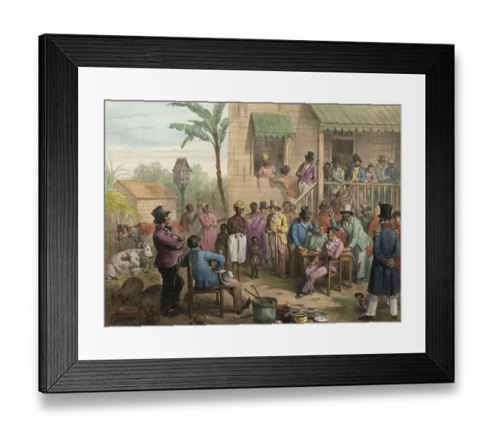 Framed Print : Sale of a black slave and her child, 1839, Suriname, Historical, digitally restored reproduction from a 19th century original Framed Print : Sale of a black slave and her child, 1839, Suriname, Historical, digitally restored reproduction from a 19th century original