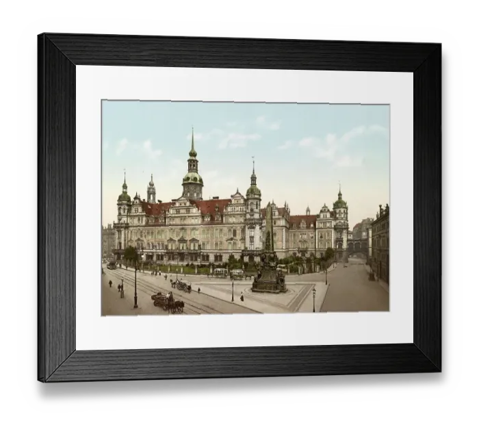 Framed Print : The castle in Dresden, Saxony, Germany, Historic, digitally restored reproduction of a photochromic print from the 1890s Framed Print : The castle in Dresden, Saxony, Germany, Historic, digitally restored reproduction of a photochromic print from the 1890s