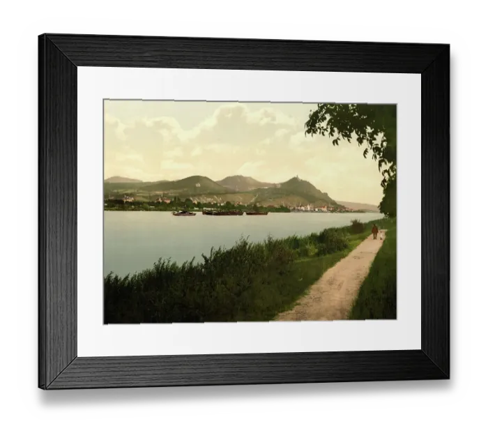 Framed Print : Drachenfels and Koenigswinter on the Rhine, North Rhine-Westphalia, Germany, Historic, digitally restored reproduction of a photochrome print from the 1890s Framed Print : Drachenfels and Koenigswinter on the Rhine, North Rhine-Westphalia, Germany, Historic, digitally restored reproduction of a photochrome print from the 1890s