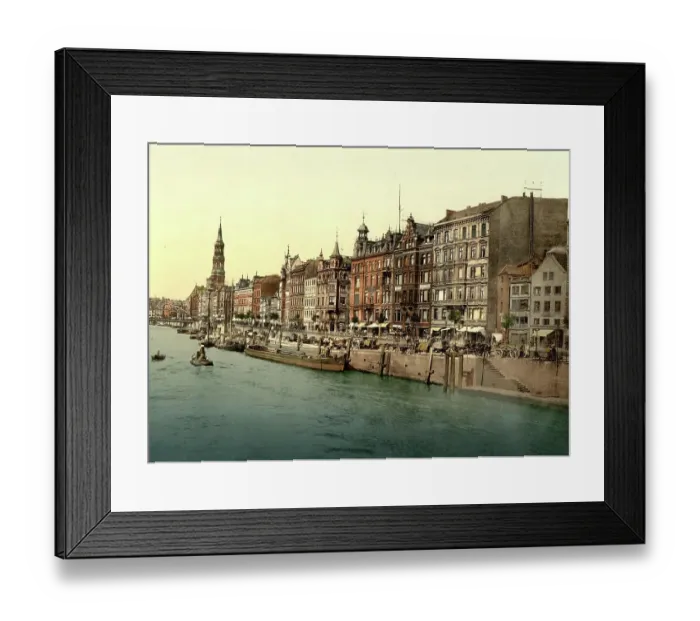 Framed Print : Harbour, Dovenfleet, Hamburg, Germany, Historic, digitally restored reproduction of a photochrome print from the 1890s Framed Print : Harbour, Dovenfleet, Hamburg, Germany, Historic, digitally restored reproduction of a photochrome print from the 1890s