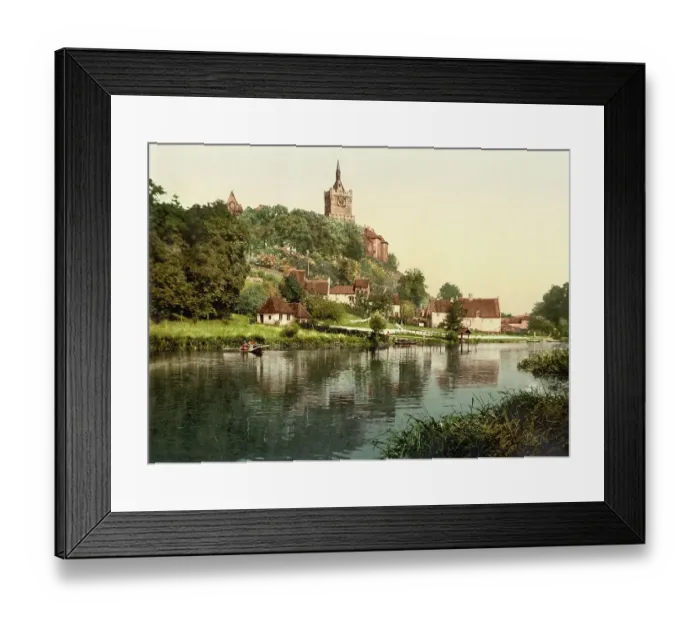 Framed Print : Kirmesdahl and Schwanenburg in Kleve, North Rhine-Westphalia, Germany, Historic, digitally restored reproduction of a photochrome print from the 1890s Framed Print : Kirmesdahl and Schwanenburg in Kleve, North Rhine-Westphalia, Germany, Historic, digitally restored reproduction of a photochrome print from the 1890s