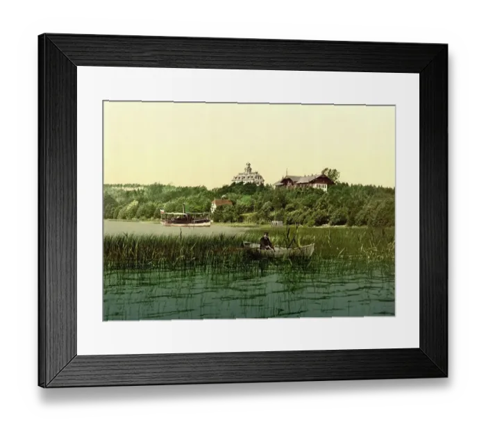 Framed Print : The Kellersee in Holstein Switzerland in Schleswig-Holstein, Germany, Historic, digitally restored reproduction of a photochrome print from the 1890s Framed Print : The Kellersee in Holstein Switzerland in Schleswig-Holstein, Germany, Historic, digitally restored reproduction of a photochrome print from the 1890s