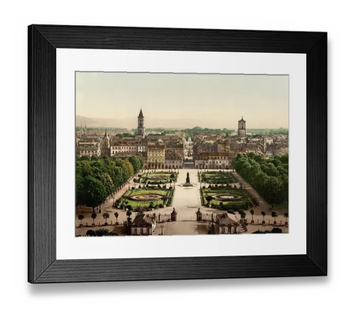 Framed Print : Karlsruhe, Baden-Wuerttemberg, Germany, Historic, digitally restored reproduction of a photochromic print from the 1890s