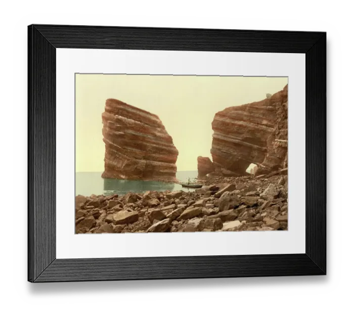 Framed Print : Helgoland, Schlesiwig-Holstein, Germany, Historic, digitally restored reproduction of a photochromic print from the 1890s