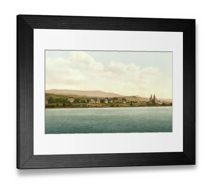 Framed Print : Johannisberg Castle in Geisenheim, Hesse, Germany, Historic, digitally restored reproduction of a photochromic print from the 1890s Framed Print : Johannisberg Castle in Geisenheim, Hesse, Germany, Historic, digitally restored reproduction of a photochromic print from the 1890s