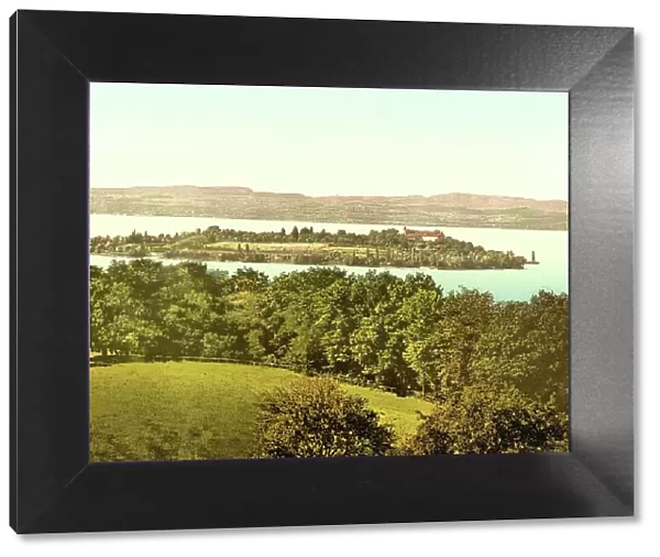 Mainau Island in Lake Constance, Baden-Wuerttemberg, Germany, Historic, digitally restored reproduction of a photochromic print from the 1890s