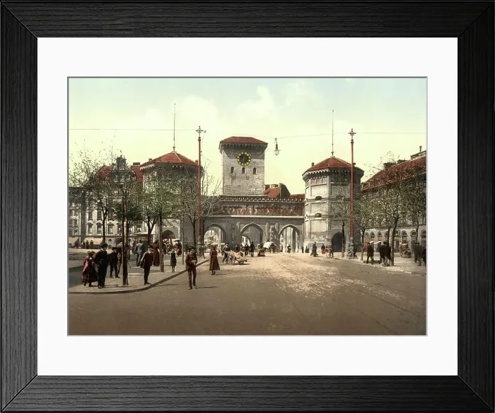 Framed Print : The Isartor in Munich, Bavaria, Germany, Historic, digitally restored reproduction of a photochromic print from the 1890s Framed Print : The Isartor in Munich, Bavaria, Germany, Historic, digitally restored reproduction of a photochromic print from the 1890s