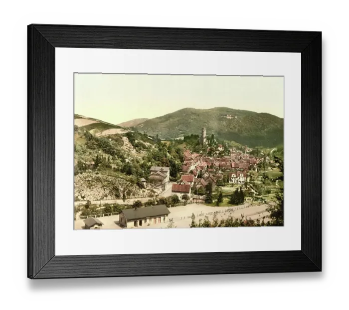 Framed Print : Eppstein in Hesse, Germany, Historic, digitally restored reproduction of a photochromic print from the 1890s Framed Print : Eppstein in Hesse, Germany, Historic, digitally restored reproduction of a photochromic print from the 1890s