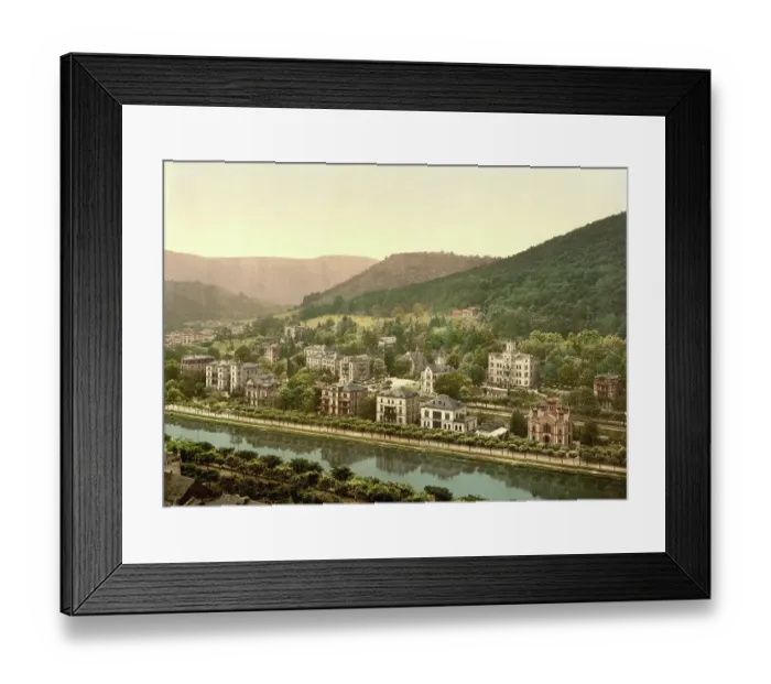 Framed Print : Bad Ems, Hesse, Germany, Historic, digitally restored reproduction of a photochrome print from the 1890s Framed Print : Bad Ems, Hesse, Germany, Historic, digitally restored reproduction of a photochrome print from the 1890s