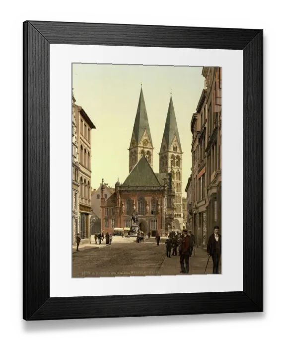 Framed Print : The Kaiser-Wilhelm-Platz in Bremen, Germany, Historic, digitally restored reproduction of a photochrome print from the 1890s Framed Print : The Kaiser-Wilhelm-Platz in Bremen, Germany, Historic, digitally restored reproduction of a photochrome print from the 1890s