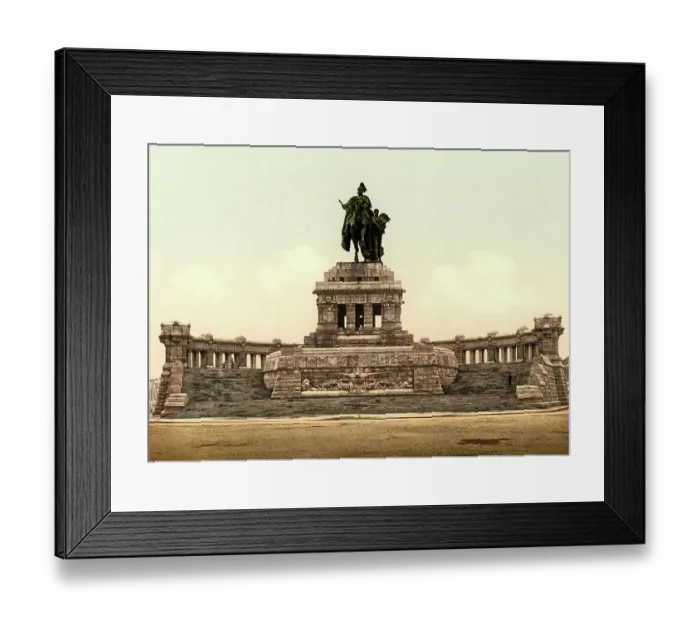 Framed Print : The Kaiser Wilhelm Monument in Koblenz am Rhein, Rhineland-Palatinate, Germany, Historic, digitally restored reproduction of a photochromic print from the 1890s Framed Print : The Kaiser Wilhelm Monument in Koblenz am Rhein, Rhineland-Palatinate, Germany, Historic, digitally restored reproduction of a photochromic print from the 1890s