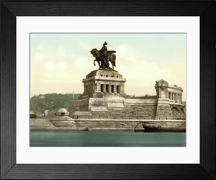 Framed Print : The Kaiser Wilhelm Monument in Koblenz am Rhein, Rhineland-Palatinate, Germany, Historic, digitally restored reproduction of a photochromic print from the 1890s Framed Print : The Kaiser Wilhelm Monument in Koblenz am Rhein, Rhineland-Palatinate, Germany, Historic, digitally restored reproduction of a photochromic print from the 1890s