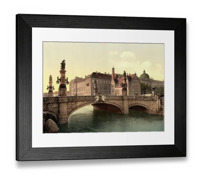 Framed Print : The Kaiser Wilhelm Bridge in Berlin, Germany, Historic, digitally restored reproduction of a photochrome print from the 1890s Framed Print : The Kaiser Wilhelm Bridge in Berlin, Germany, Historic, digitally restored reproduction of a photochrome print from the 1890s