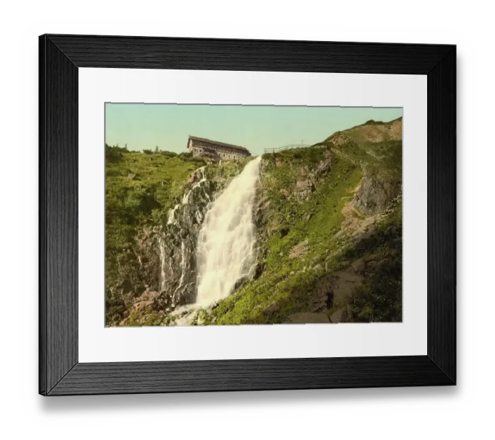 Framed Print : The Elbe Falls in the Giant Mountains, formerly Germany, now Czech Republic, Germany, Historic, digitally restored reproduction of a photochrome print from the 1890s Framed Print : The Elbe Falls in the Giant Mountains, formerly Germany, now Czech Republic, Germany, Historic, digitally restored reproduction of a photochrome print from the 1890s