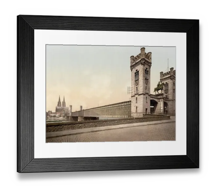Framed Print : The railway bridge in Cologne, North Rhine-Westphalia, Germany, Historic, digitally restored reproduction of a photochromic print from the 1890s Framed Print : The railway bridge in Cologne, North Rhine-Westphalia, Germany, Historic, digitally restored reproduction of a photochromic print from the 1890s