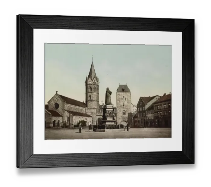 Framed Print : Karlsplatz and Luther Monument in Eisenach, Thuringia, Germany, Historic, digitally restored reproduction of a photochrome print from the 1890s Framed Print : Karlsplatz and Luther Monument in Eisenach, Thuringia, Germany, Historic, digitally restored reproduction of a photochrome print from the 1890s