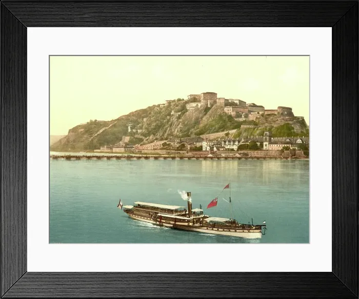 Framed Print : Ehrenbreitstein am Rhein, Rhineland-Palatinate, Germany, Historic, digitally restored reproduction of a photochromic print from the 1890s Framed Print : Ehrenbreitstein am Rhein, Rhineland-Palatinate, Germany, Historic, digitally restored reproduction of a photochromic print from the 1890s