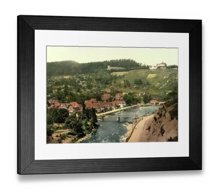 Framed Print : Eberstein Castle near Baden-Baden, Baden-Wuerttemberg, Germany, Historic, digitally restored reproduction of a photochromic print from the 1890s Framed Print : Eberstein Castle near Baden-Baden, Baden-Wuerttemberg, Germany, Historic, digitally restored reproduction of a photochromic print from the 1890s