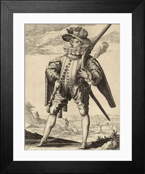 Framed Print : Musketeer, Musketeers, a type of infantry troop originally armed with muskets, c. 1600, France, Historic, digitally restored reproduction from a prehistoric original Framed Print : Musketeer, Musketeers, a type of infantry troop originally armed with muskets, c. 1600, France, Historic, digitally restored reproduction from a prehistoric original