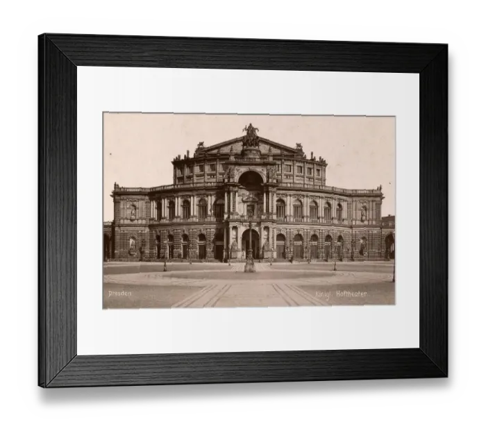 Framed Print : The Semper Opera House in Dresden in 1889, Saxony, Germany, Historical, digitally restored reproduction from an 18th or 19th century original