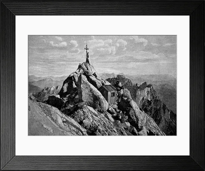 Framed Print : The Elmauer Haltspitze in the Kaisergebirge, with summit cross, Tyrol, Austria, Historic, digitally restored reproduction of an 18th century original, exact original date unknown Framed Print : The Elmauer Haltspitze in the Kaisergebirge, with summit cross, Tyrol, Austria, Historic, digitally restored reproduction of an 18th century original, exact original date unknown