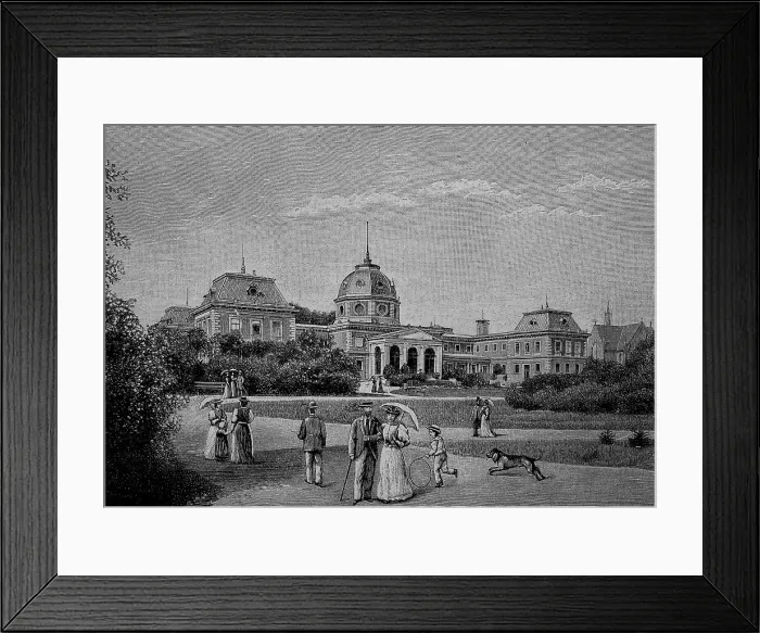 Framed Print : The bathhouse of Oeynhausen, Bad Oeynhausen, in North Rhine-Westphalia, Germany, Historic, digitally restored reproduction of an 18th century original, exact original date not known Framed Print : The bathhouse of Oeynhausen, Bad Oeynhausen, in North Rhine-Westphalia, Germany, Historic, digitally restored reproduction of an 18th century original, exact original date not known