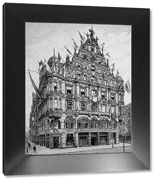 The Viktoriahaus, a prestigious residential and commercial building commissioned by the Royal Saxon Court Jeweller Heinrich Mau in 1891-1892, built in the neo-Renaissance style and destroyed during the Second World War, Dresden, Germany, digitally