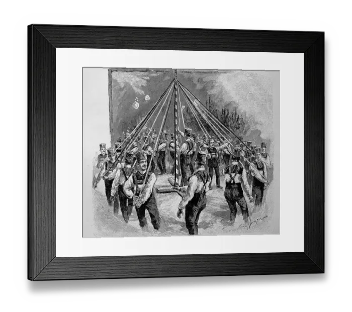 Framed Print : At the folk traditional costume festival in Munich, the Bandeltanz, Bandltanz around the maypole, Bavaria, Germany, digitally restored reproduction of an 18th century original, exact original date unknown Framed Print : At the folk traditional costume festival in Munich, the Bandeltanz, Bandltanz around the maypole, Bavaria, Germany, digitally restored reproduction of an 18th century original, exact original date unknown